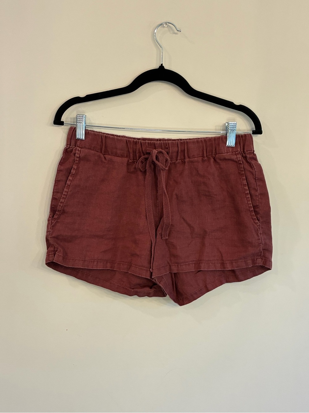 Kut from the Kloth Linen Drawstring Relaxed Shorts - Rust Red